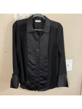 Calvin Klein Black Gold Button Down Long Sleeve Shirt size S
